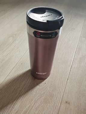 Contigo Metallic Rose Travel Tumbler with Black Lid